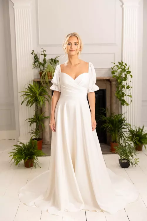 Slinky satin wedding dress 2025